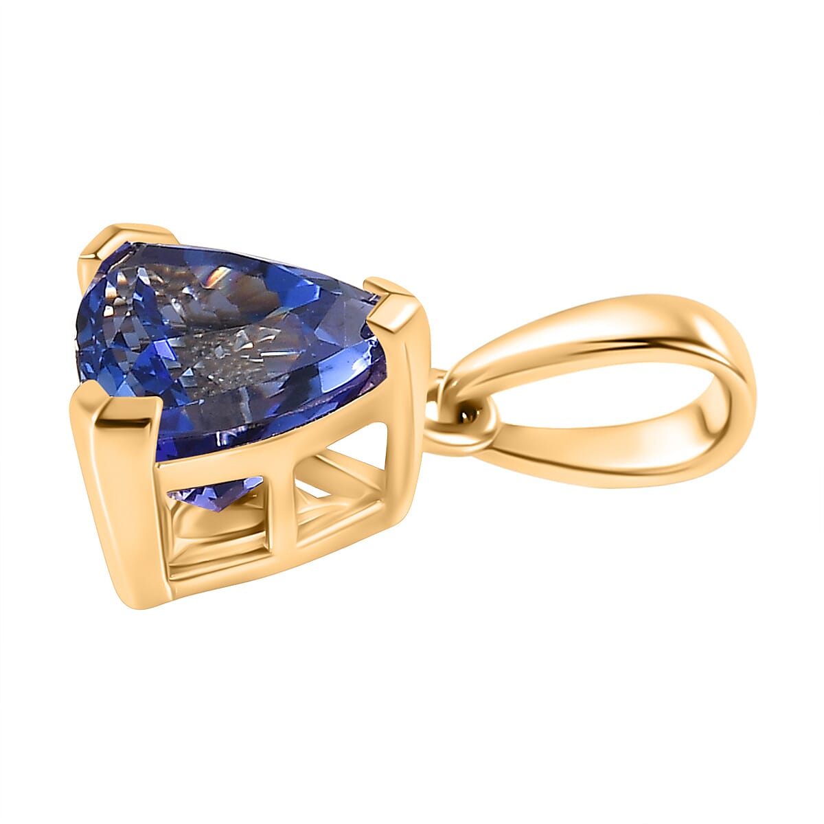 18K Yellow Gold AAA Tanzanite Solitaire Pendant 7884890 3