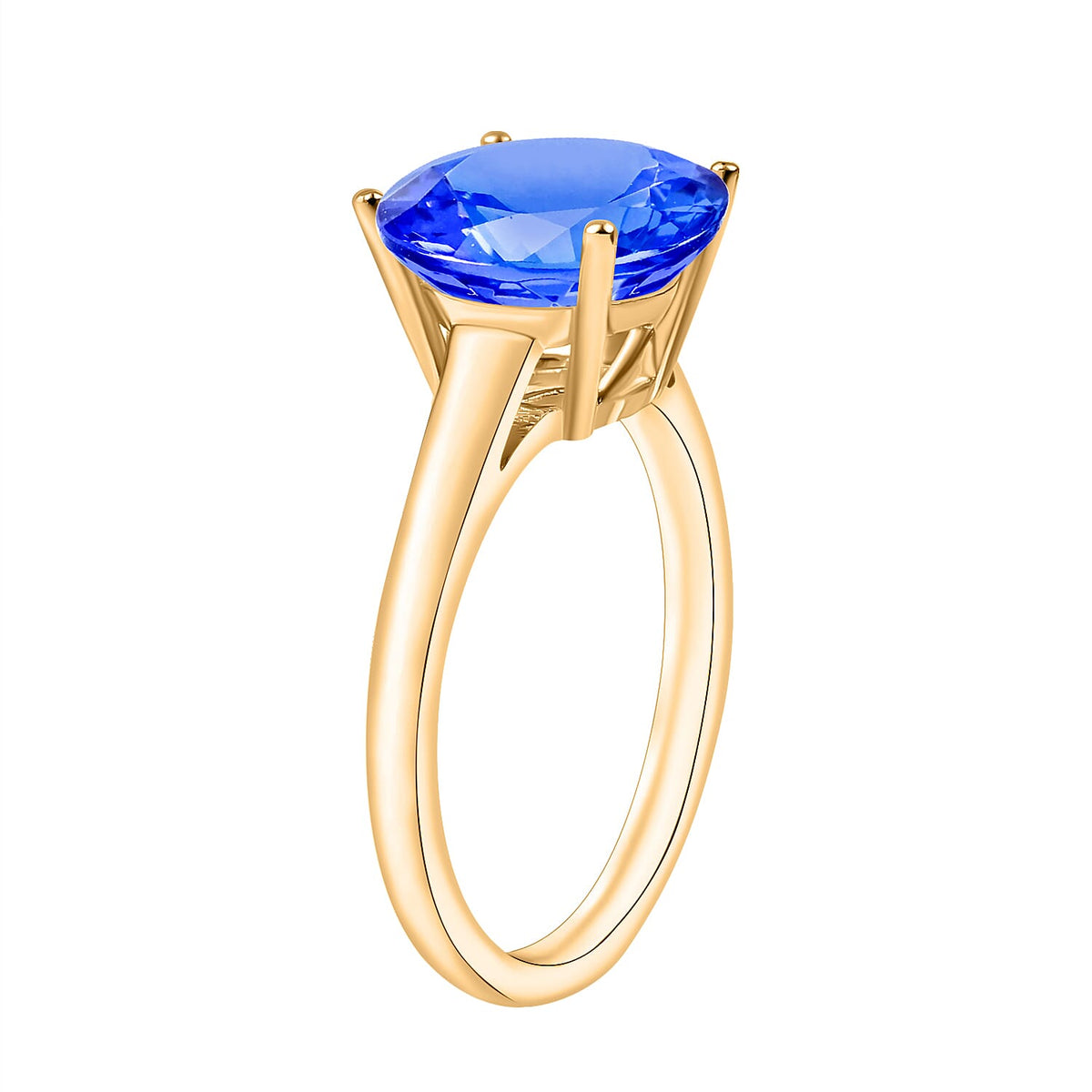 18K Yellow Gold AAA Tanzanite Solitaire Ring, 3.70 Ct 8009934 2