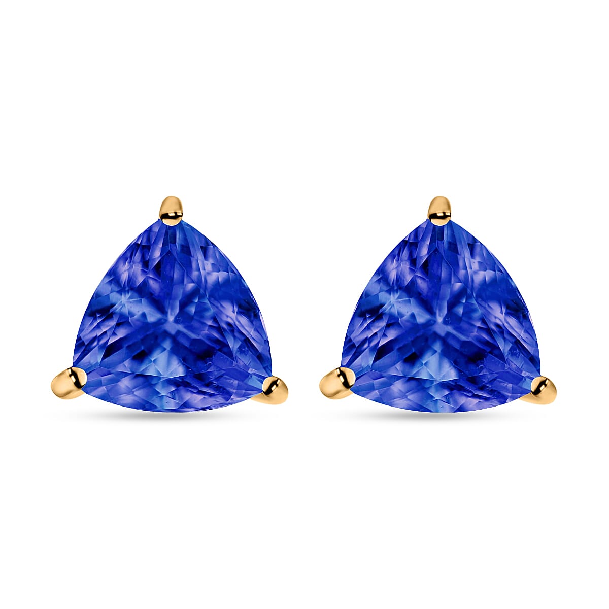 18K Yellow Gold AAA Tanzanite Solitaire Stud Earrings, 1.60 Ct 8000431 0