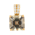 18K Yellow Gold  AAA   Turkizite ,  White Diamond  SI Pendant 3.00 ct,  Gold Wt. 1.16 Gms  3.000  Ct.