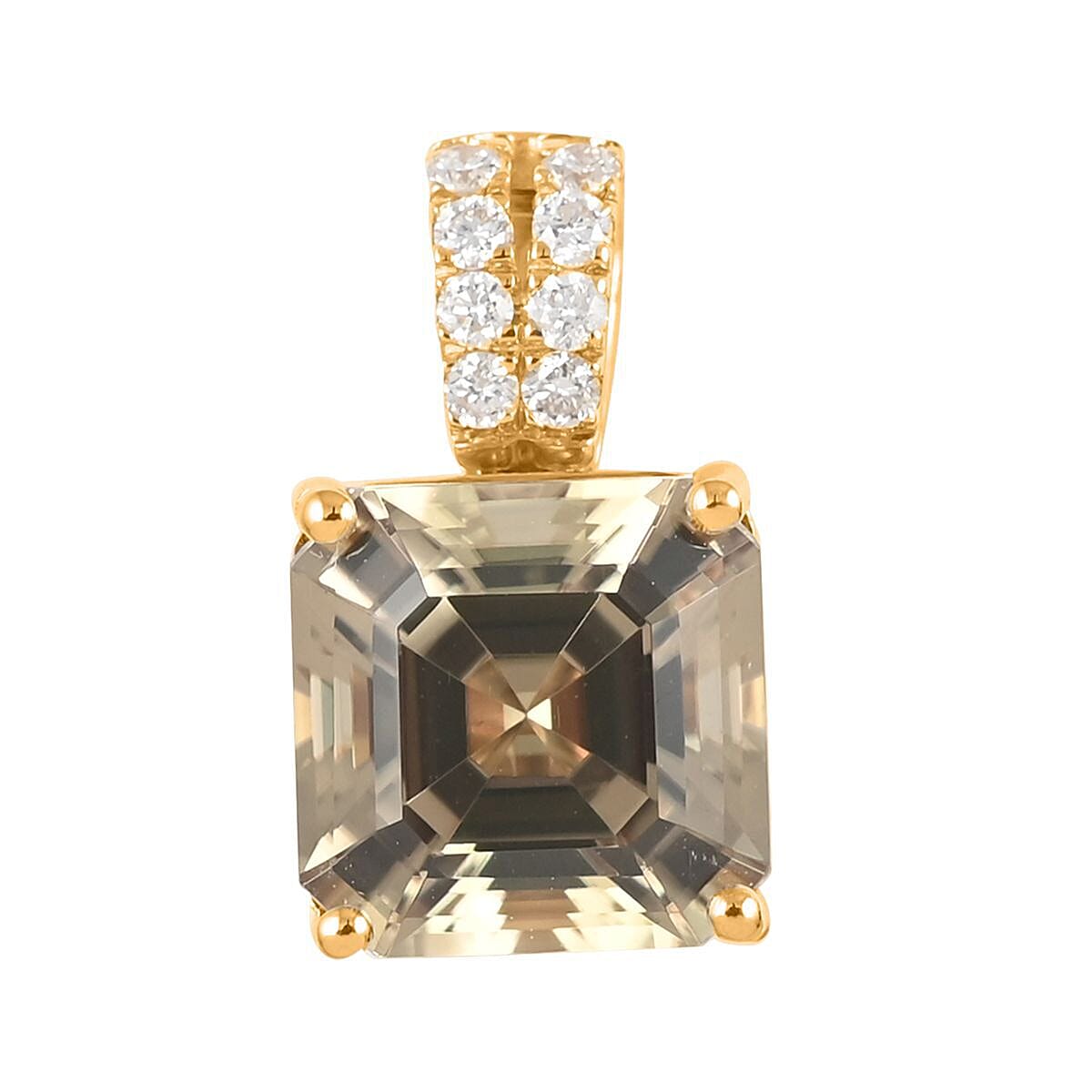 18K Yellow Gold  AAA   Turkizite ,  White Diamond  SI Pendant 3.00 ct,  Gold Wt. 1.16 Gms  3.000  Ct. 7270145 0