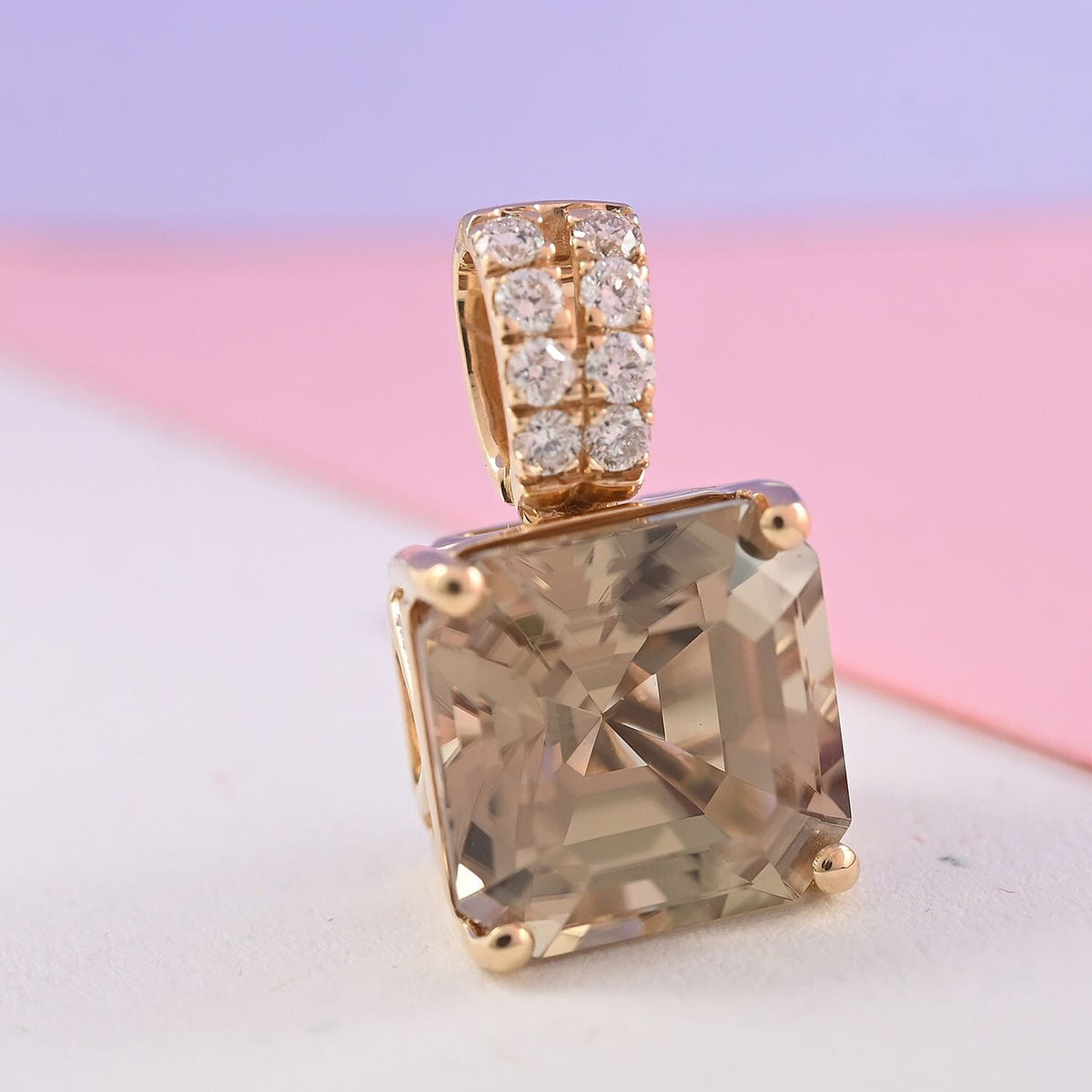 18K Yellow Gold  AAA   Turkizite ,  White Diamond  SI Pendant 3.00 ct,  Gold Wt. 1.16 Gms  3.000  Ct. 7270145 1
