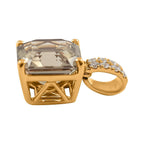 18K Yellow Gold  AAA   Turkizite ,  White Diamond  SI Pendant 3.00 ct,  Gold Wt. 1.16 Gms  3.000  Ct.