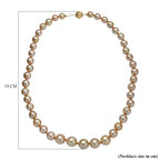 THE GRAND PEARL FIND - ILIANA 18K Yellow Gold AAAA Golden South Sea Round Pearl (8-12MM) Necklace (Size - 20) 324.0 Ct