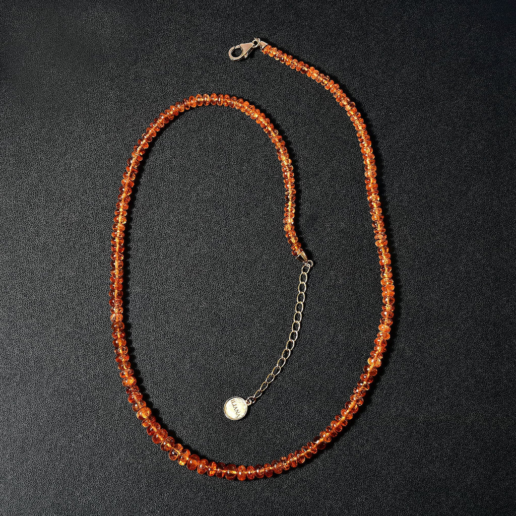 18K Yellow Gold  AAAA   Spessartine Garnet  Necklace (Size - 18) 97.55 ct,  Gold Wt. 2 Gms  97.550  Ct.
