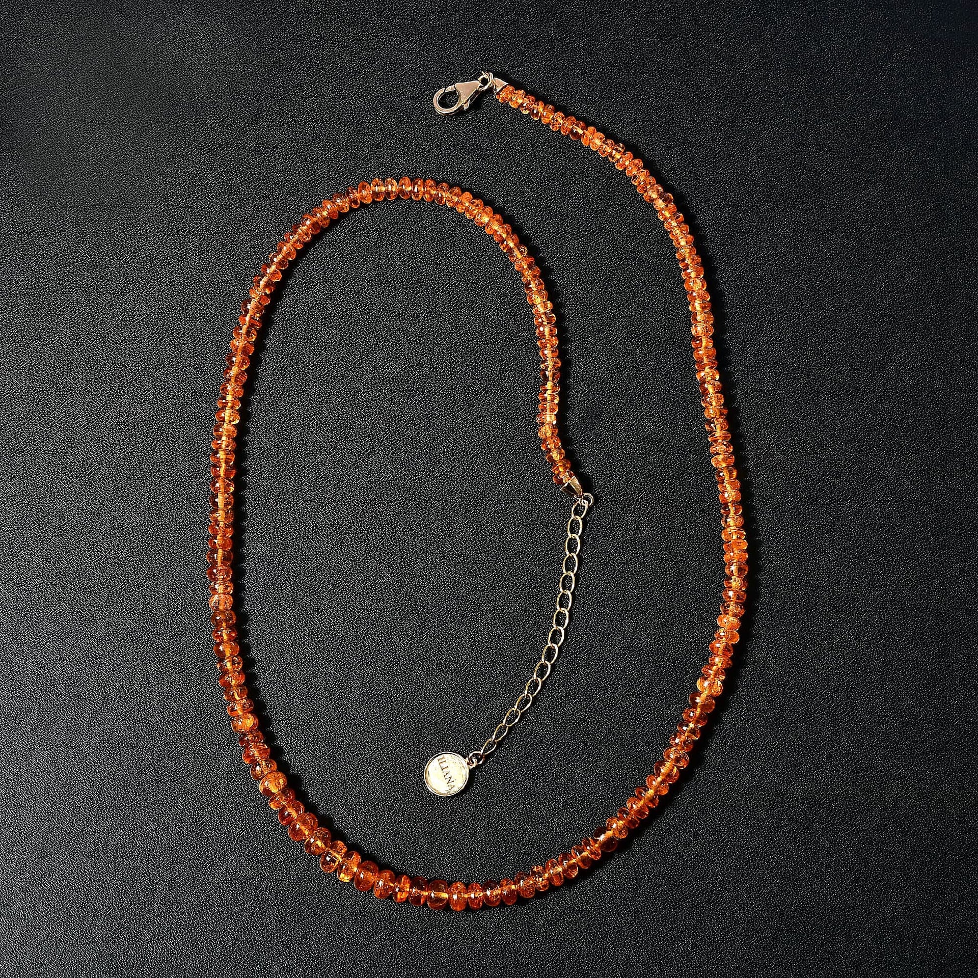 18K Yellow Gold AAAA Spessartine Garnet Necklace (Size - 18) with Lobster Clasp 97.55 Ct. 7669116 2