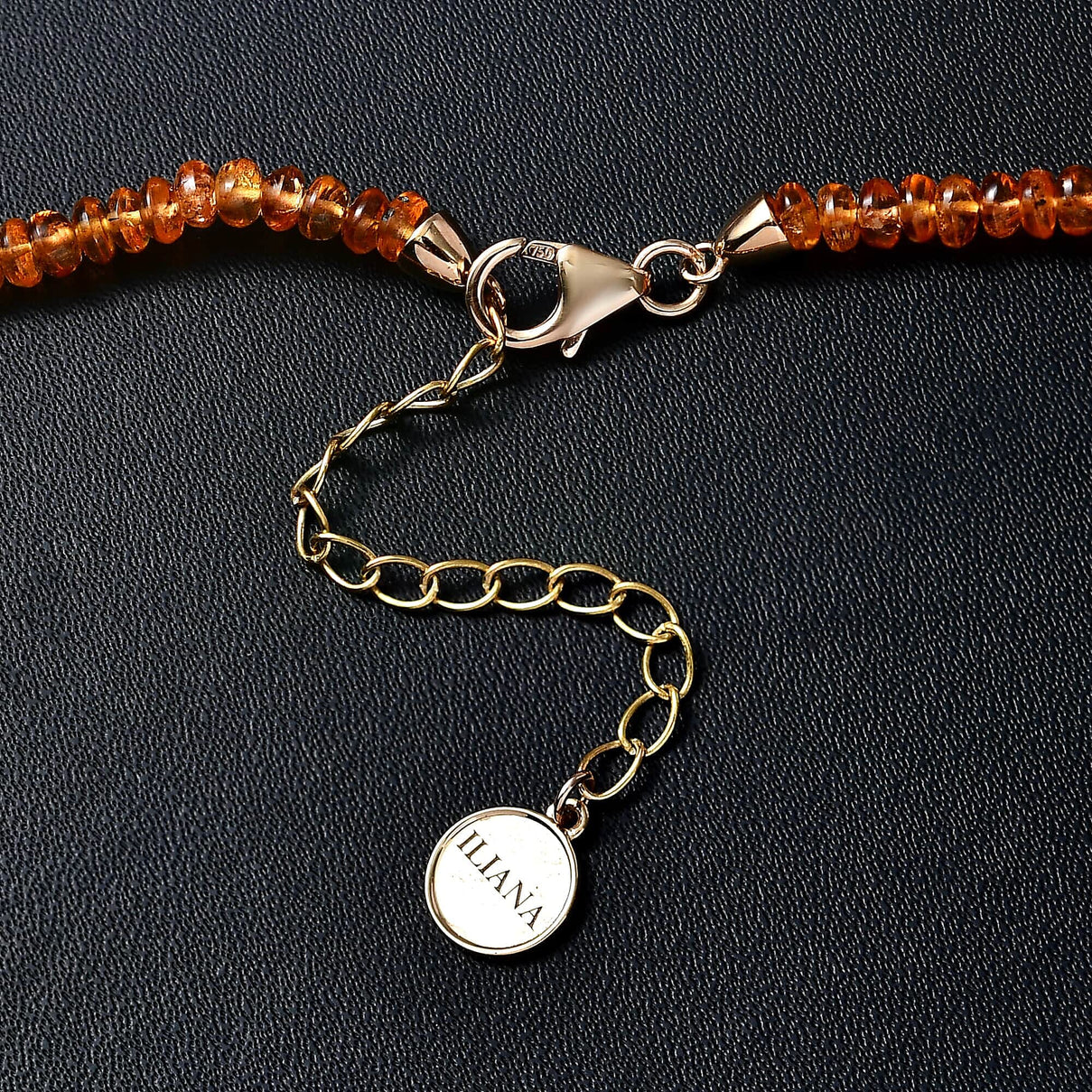 18K Yellow Gold AAAA Spessartine Garnet Necklace (Size - 18) with Lobster Clasp 97.55 Ct. 7669116 3