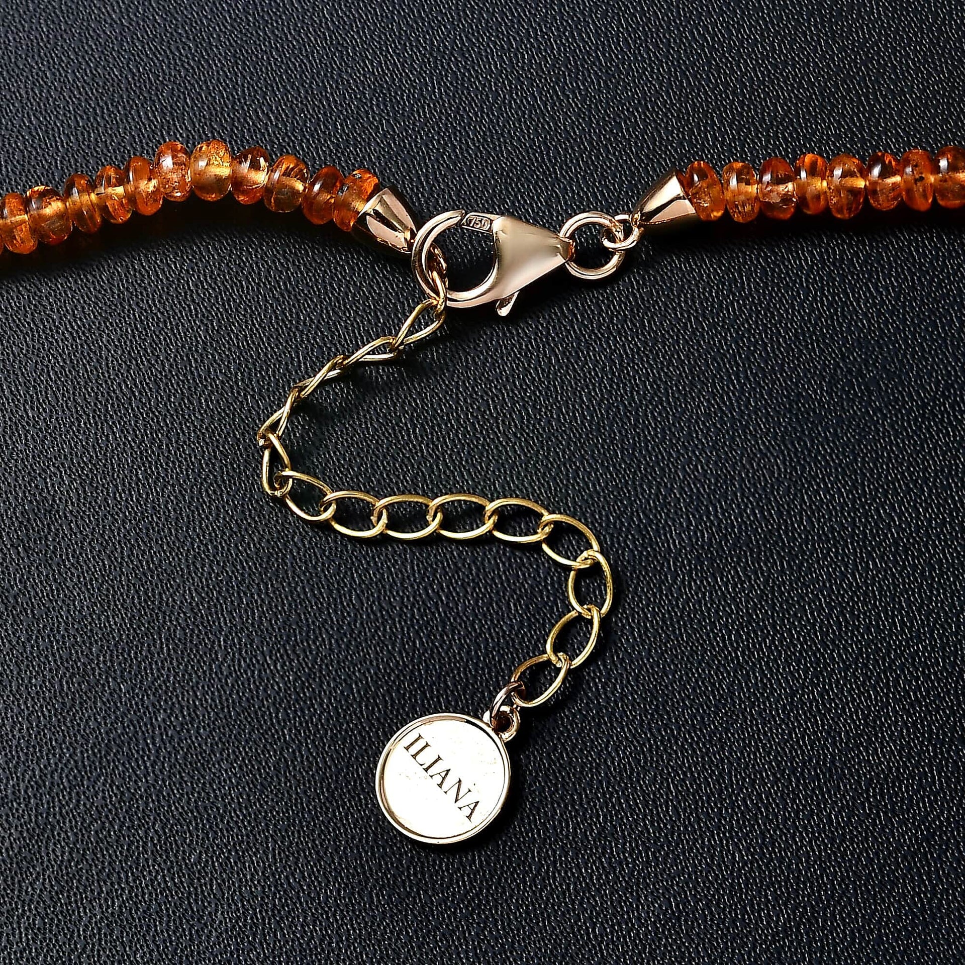 18K Yellow Gold AAAA Spessartine Garnet Necklace (Size - 18) with Lobster Clasp 97.55 Ct. 7669116 3
