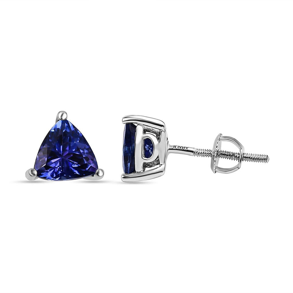 18K Yellow Gold AAAA Tanzanite Earring, Gold Wt.1 Gms  1.000  Ct.