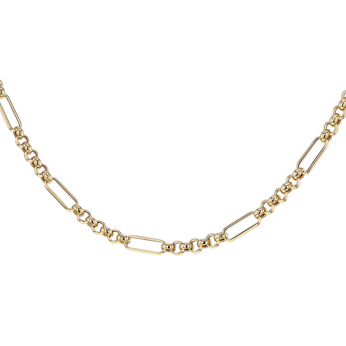 18K Yellow Gold Hollow Figabelcher Albert Chain 18 Inch 6.8g 7337228 1