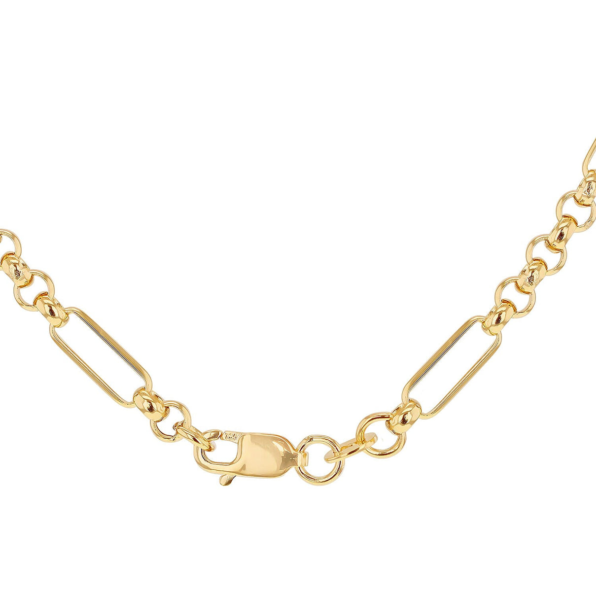 18K Yellow Gold Hollow Figabelcher Albert Chain 18 Inch 6.8g 7337228 2