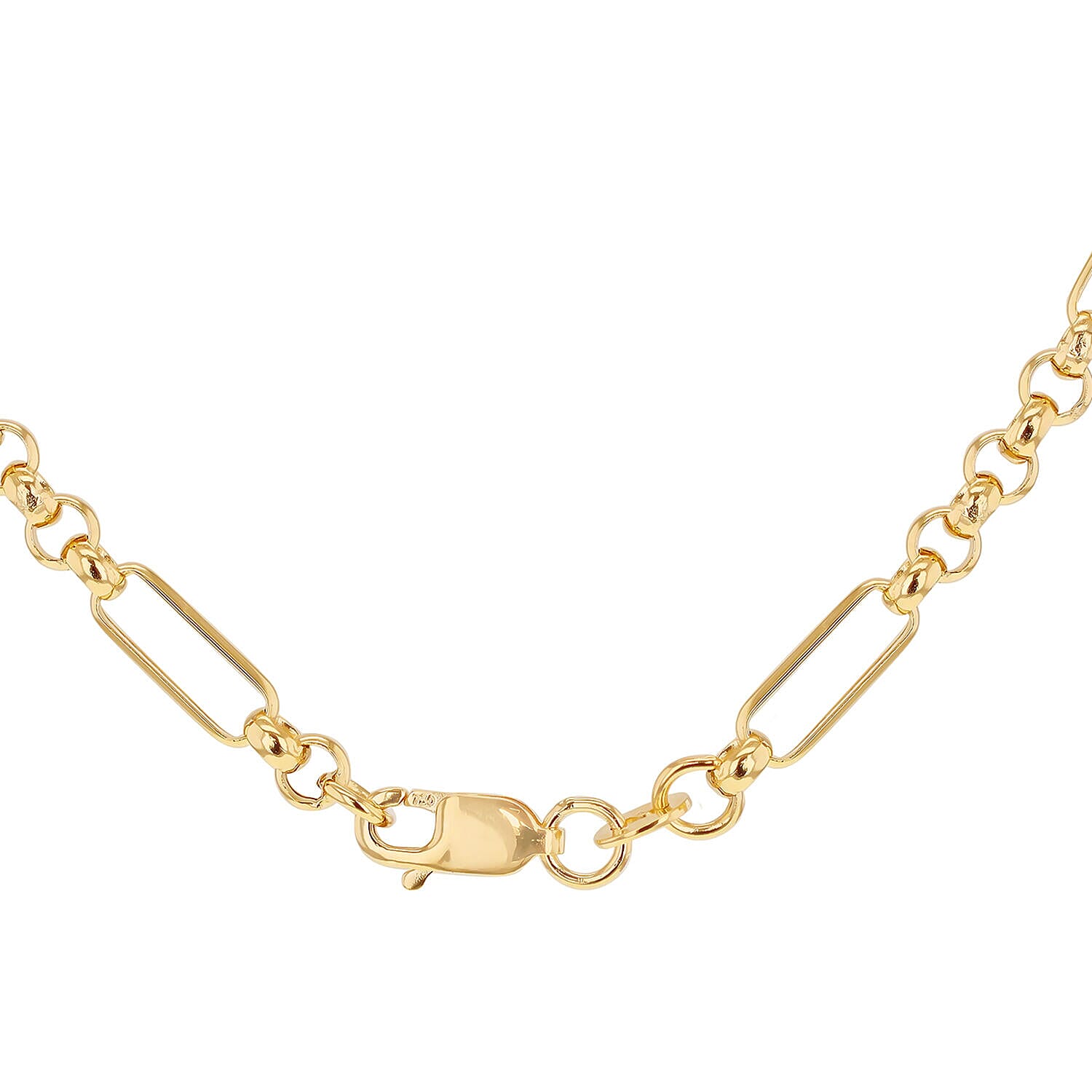 18K Yellow Gold Hollow Figabelcher Albert Chain 18 Inch 6.8g 7337228 2