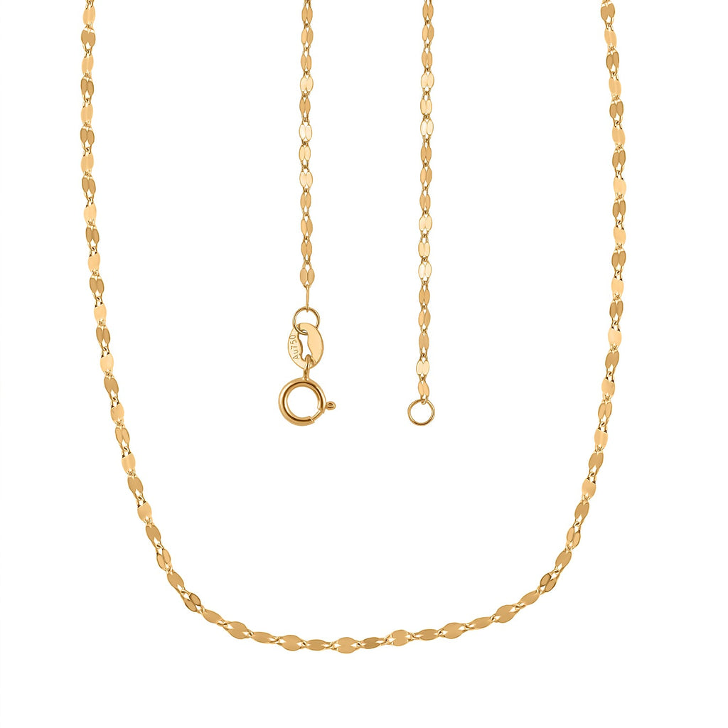 18K Yellow Gold Chain (Size - 18) With Spring Ring Clasp