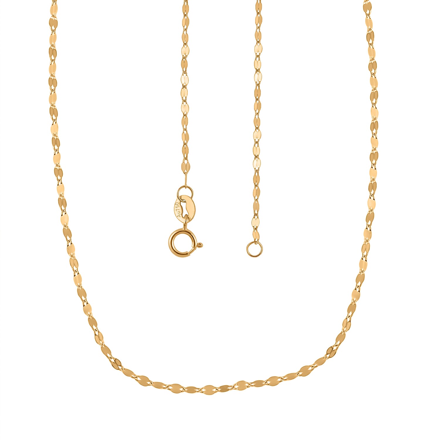 18K Yellow Gold Chain (Size - 18) With Spring Ring Clasp 7998255 1