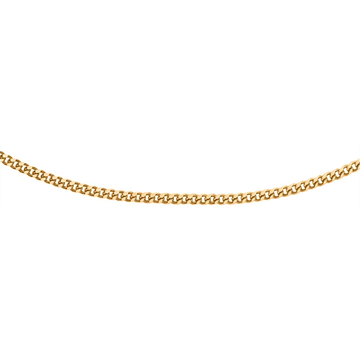 18K Yellow Gold Diamond Cut Curb Chain (Size - 18) with Spring Ring Clasp 8055288 1