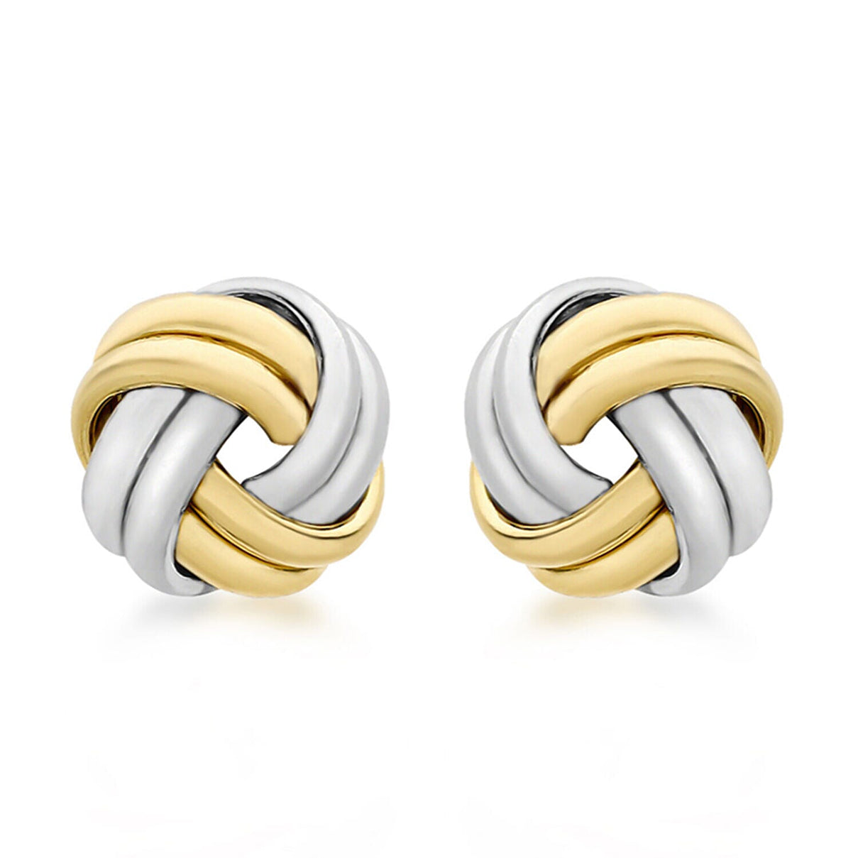 ILIANA 18K Two Colour Gold 8.5mm Double Knot Stud Earrings 7344328 0