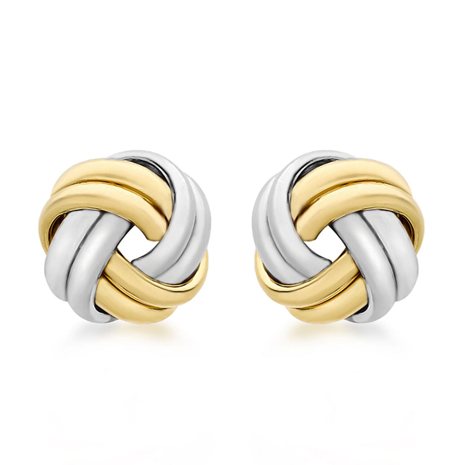 ILIANA 18K Two Colour Gold 8.5mm Double Knot Stud Earrings 7344328 0