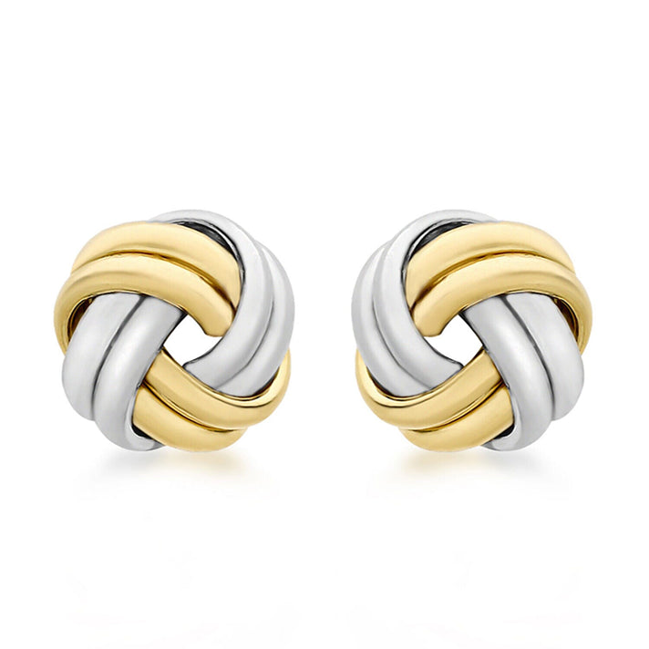 ILIANA 18K Two Colour Gold 8.5mm Double Knot Stud Earrings 7344328 1