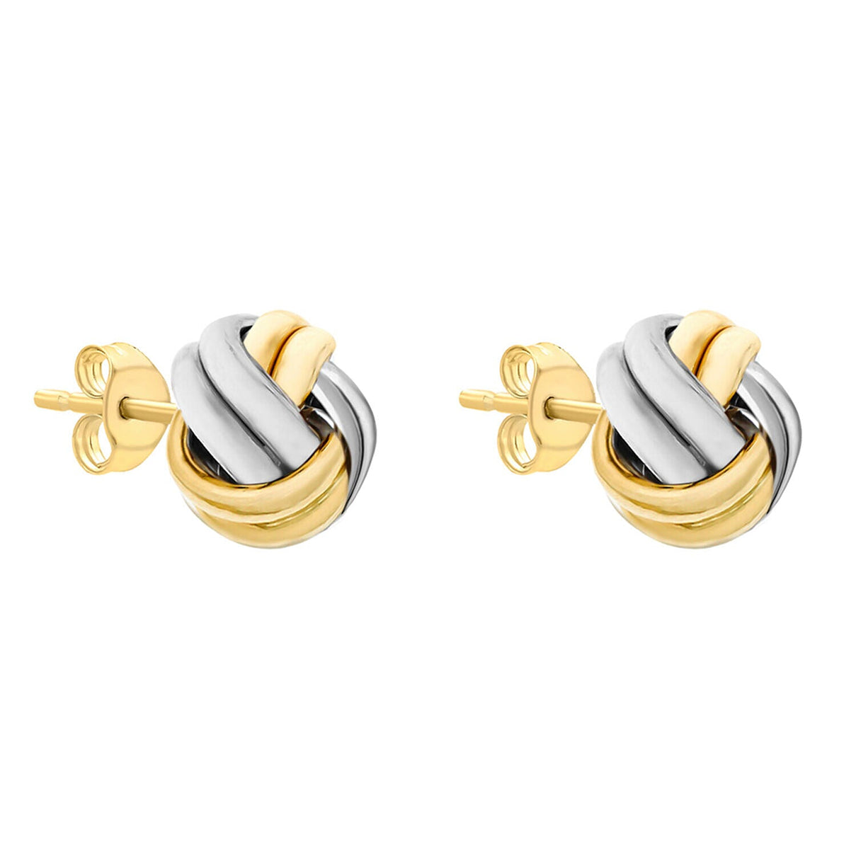 ILIANA 18K Two Colour Gold 8.5mm Double Knot Stud Earrings 7344328 1