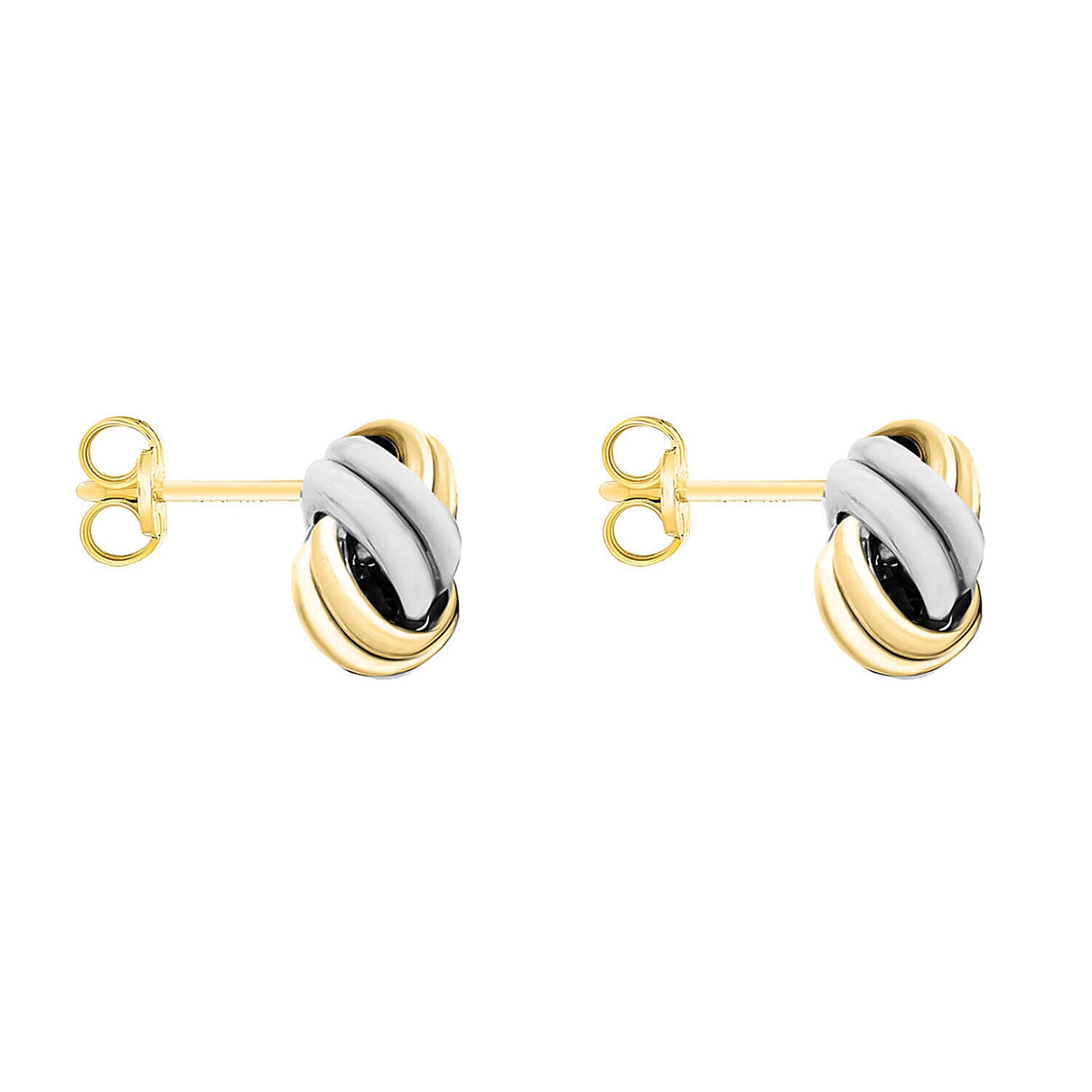 ILIANA 18K Two Colour Gold 8.5mm Double Knot Stud Earrings 7344328 2