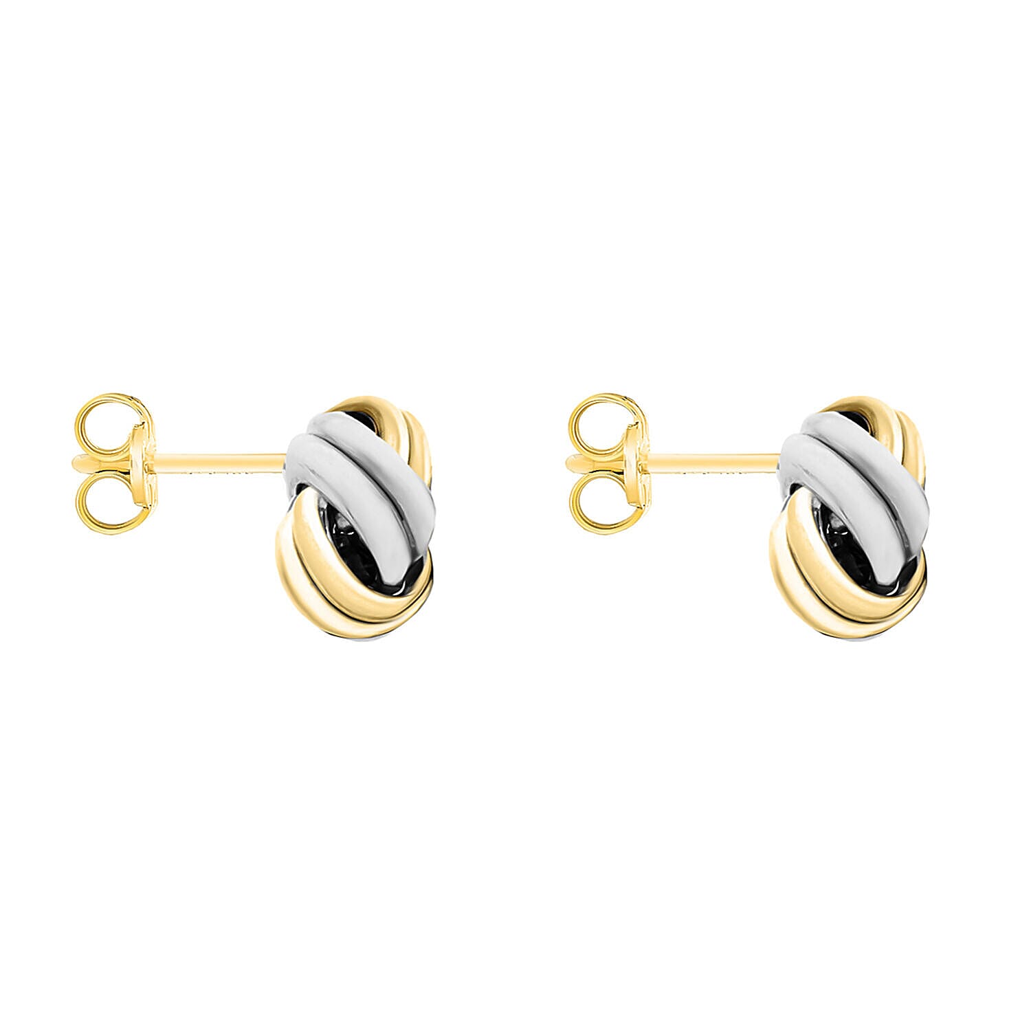ILIANA 18K Two Colour Gold 8.5mm Double Knot Stud Earrings 7344328 2
