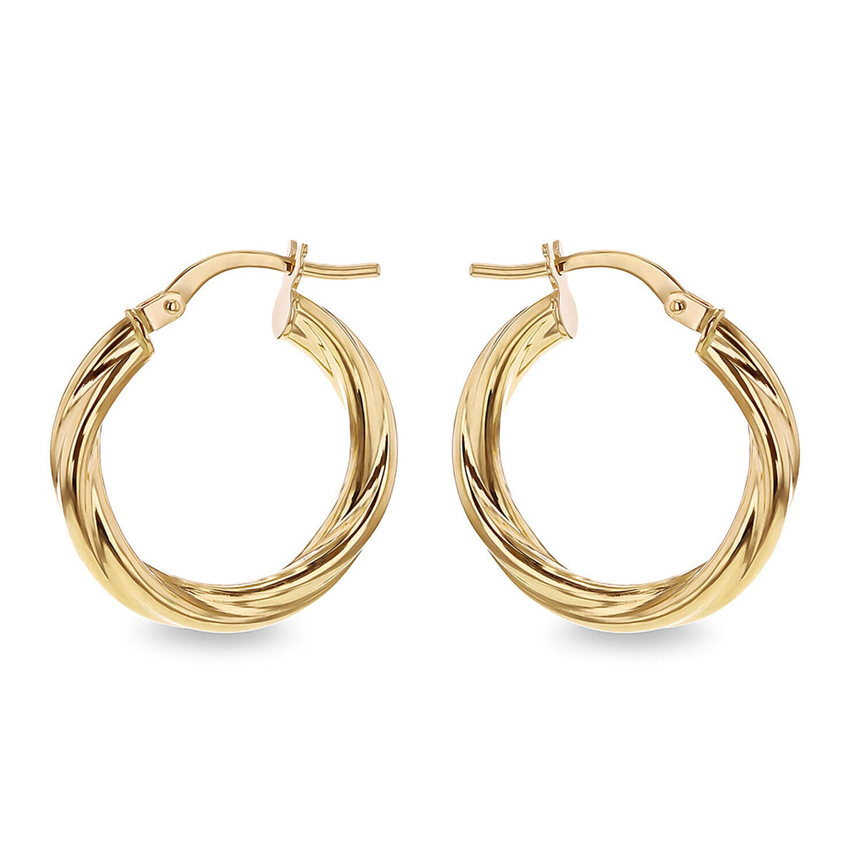 ILIANA 18K Yellow Gold 3mmx 20mm Hollow Twisted Tube Earring 7343027 0