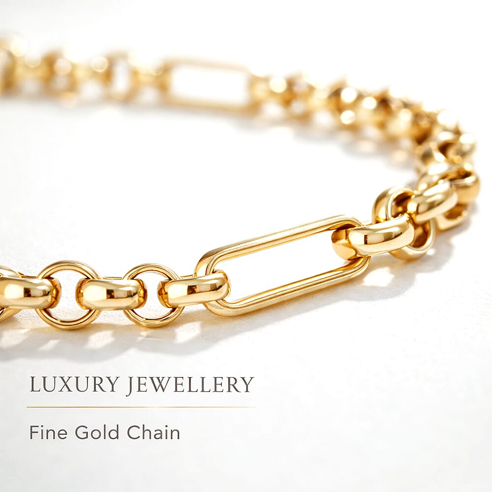 ILIANA 18K Yellow Gold Hollow Figabelcher Albert Bracelet 7.5 Inch 7193222 3