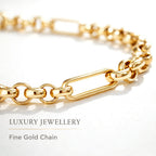 18K Yellow Gold Hollow Figabelcher Albert Bracelet 7.5 Inch
