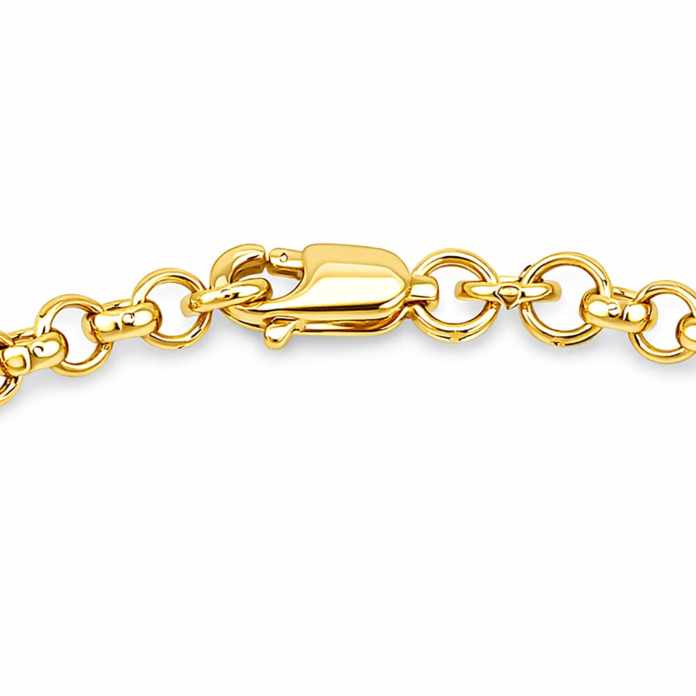 ILIANA 18K Yellow Gold Hollow Figabelcher Albert Bracelet 7.5 Inch 7193222 4