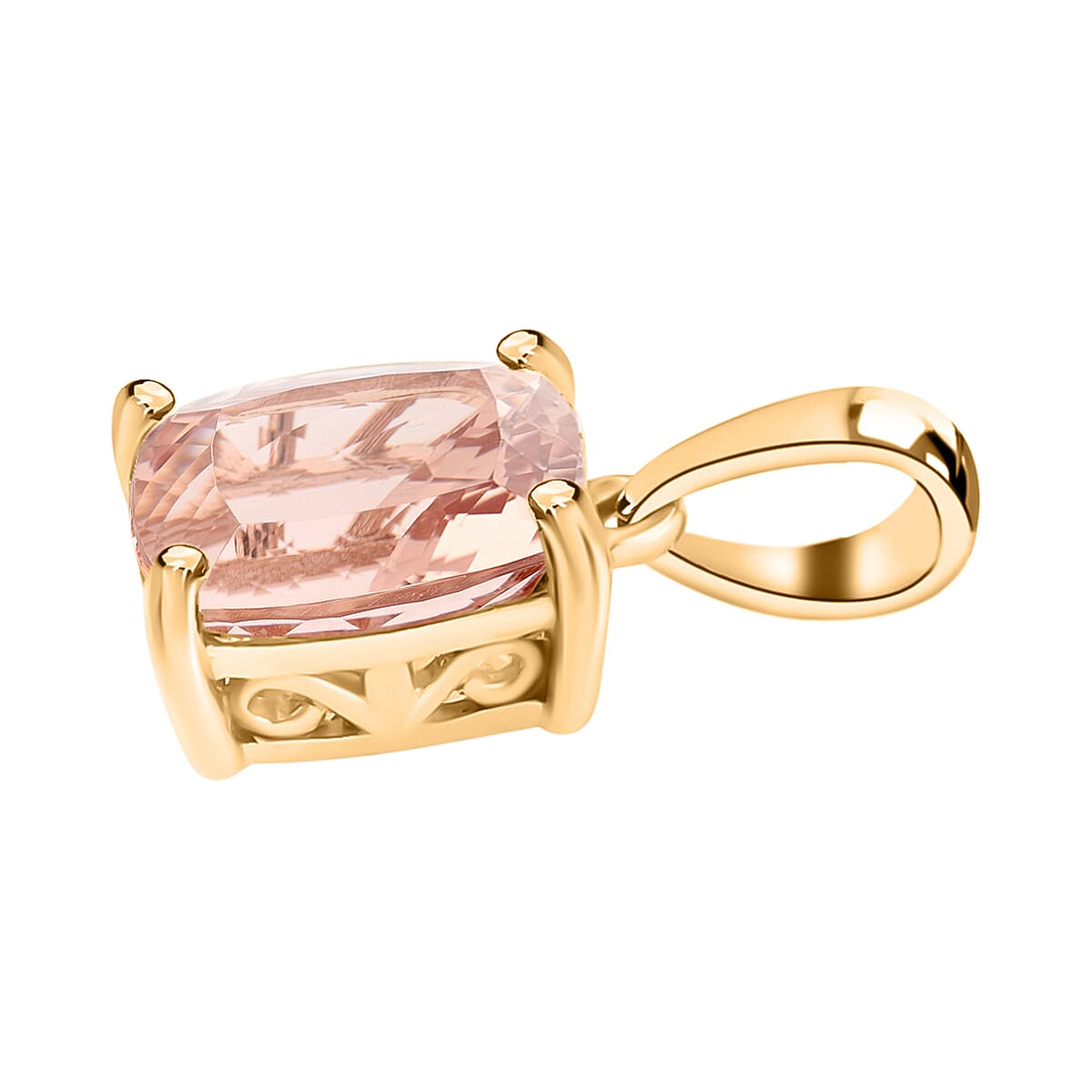 18K Yellow Gold Morganite Solitaire Pendant in Gold Wt. 2 grams, 2.840 Ct 8000124 2