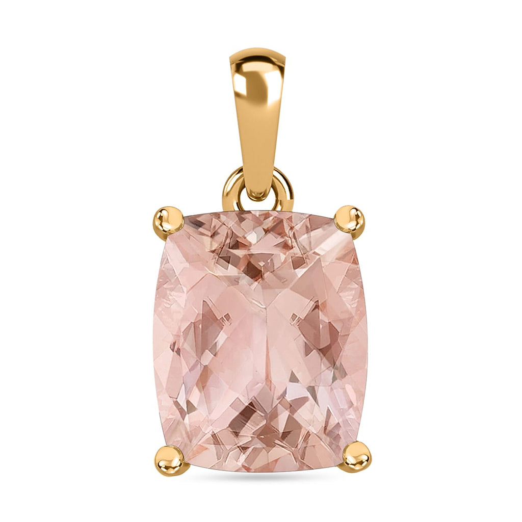 18K Yellow Gold   Morganite  Solitaire Pendant 4.95 ct,  Gold Wt. 2 Gms  4.950  Ct.