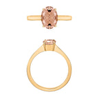 18K Yellow Gold   Pink Morganite  Solitaire Ring 1.40 ct,  Gold Wt. 3 Gms  1.400  Ct.