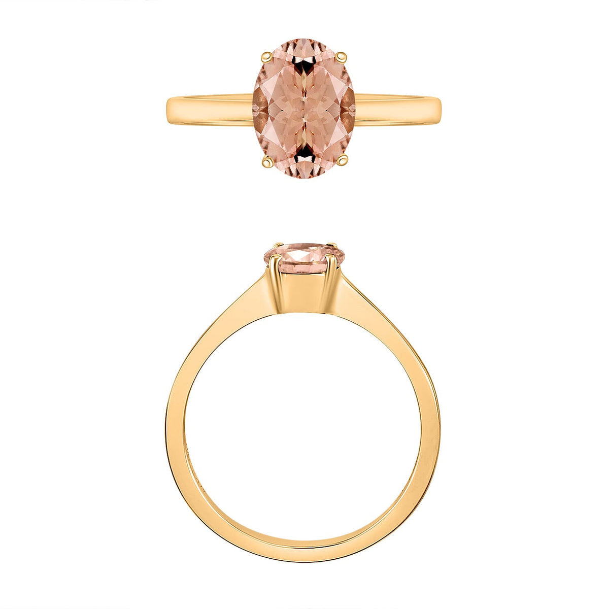 18K Yellow Gold Pink Morganite Solitaire Ring in Gold Wt. 3 grams, 1.40 Ct 8003403 3