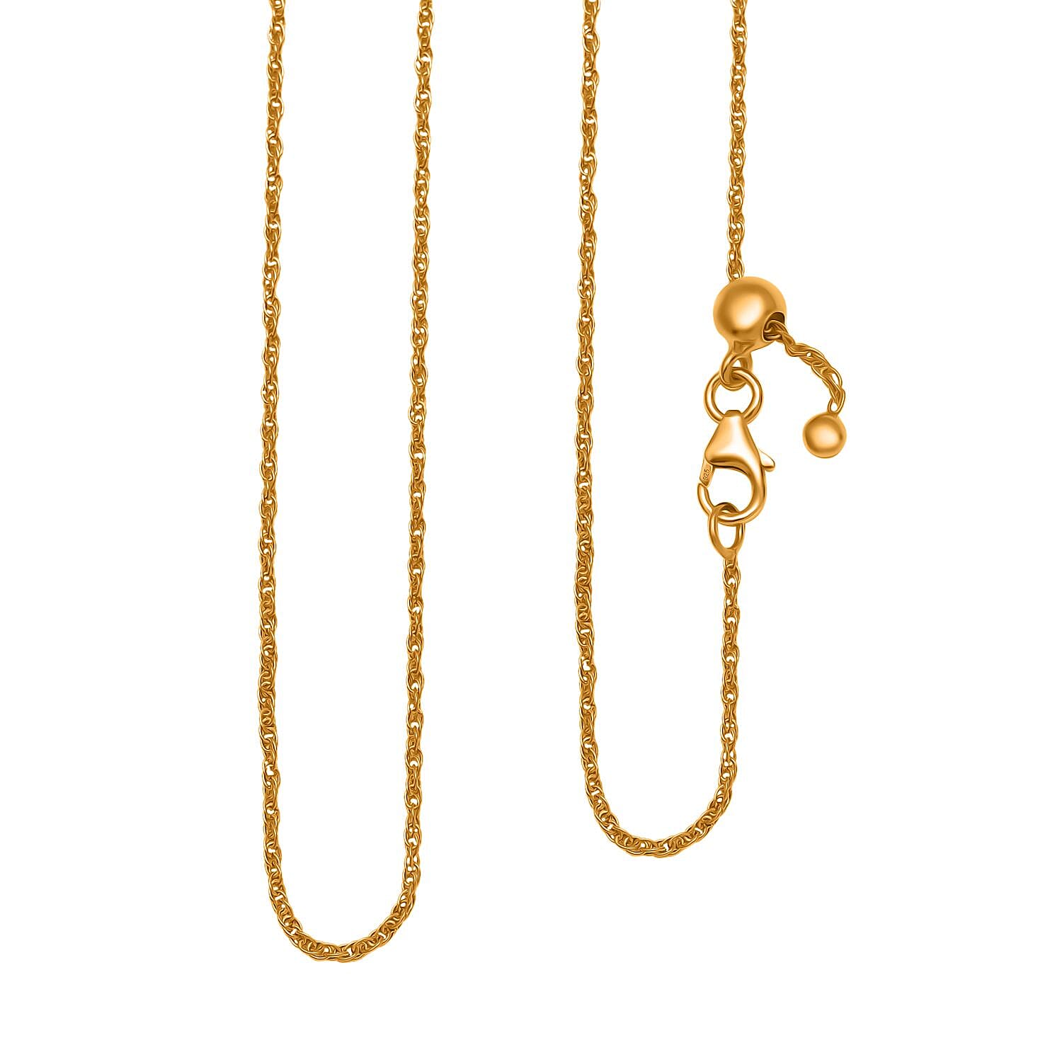 18K Yellow Gold Plating Sterling Silver Adjustable Necklace with Lobster Clasp 20 Inch 8085147 0