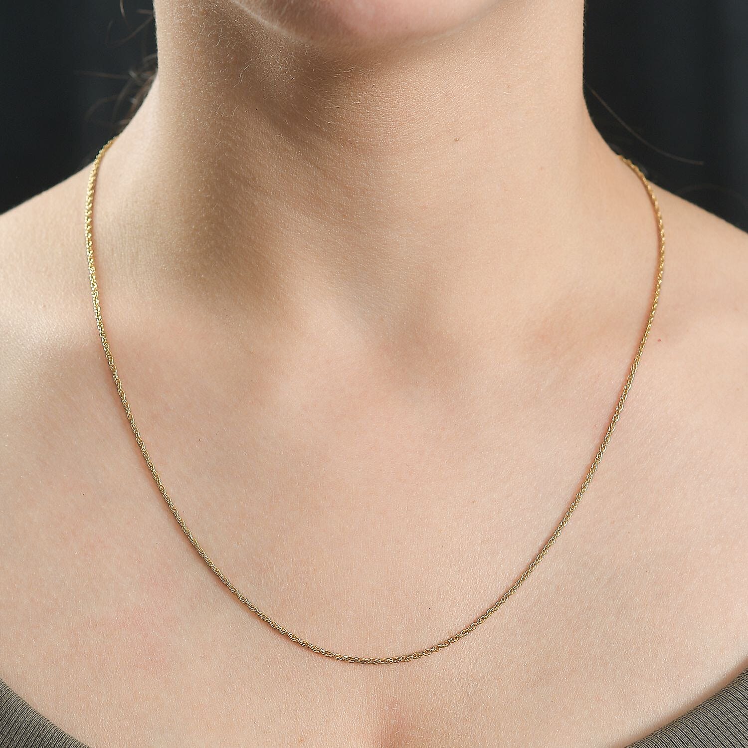 18K Yellow Gold Plating Sterling Silver Adjustable Necklace with Lobster Clasp 20 Inch 8085147 2