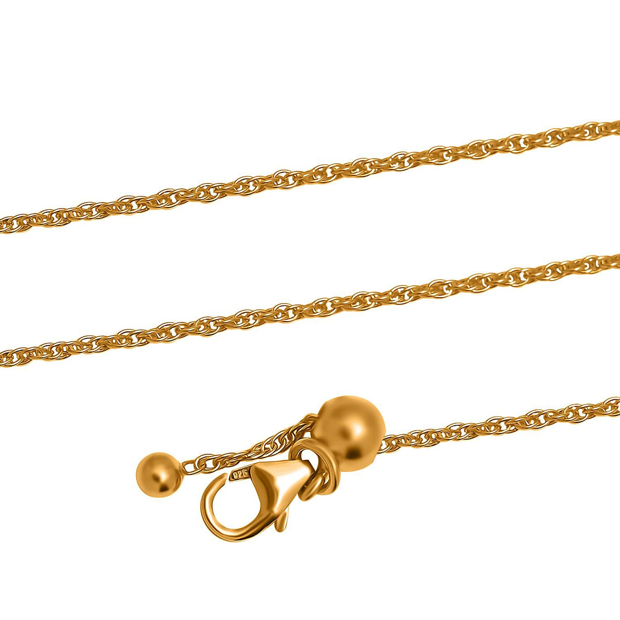 18K Yellow Gold Plating Sterling Silver Adjustable Necklace with Lobster Clasp 20 Inch 8085147 4