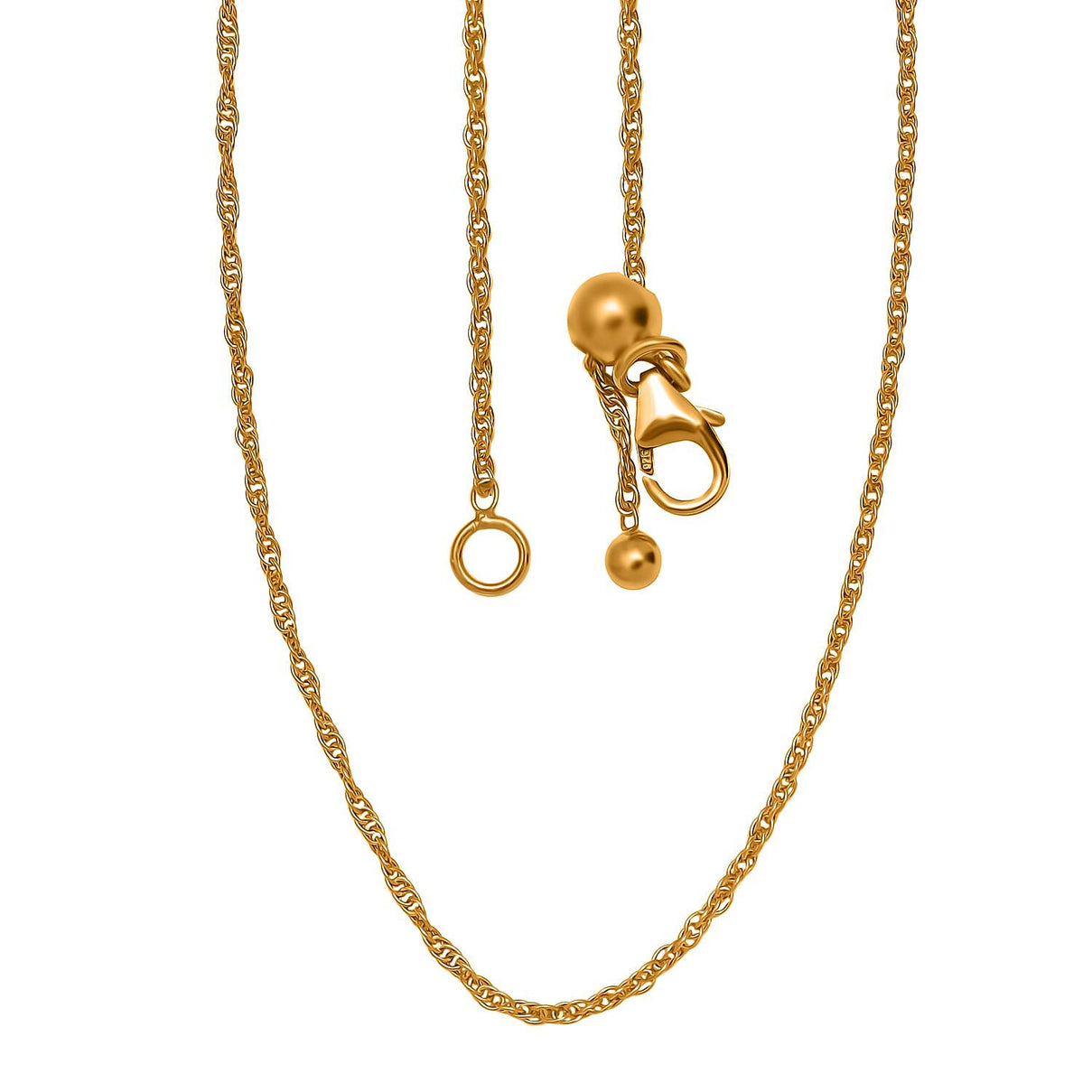 18K Yellow Gold Plating Sterling Silver Adjustable Necklace with Lobster Clasp 20 Inch 8085147 6