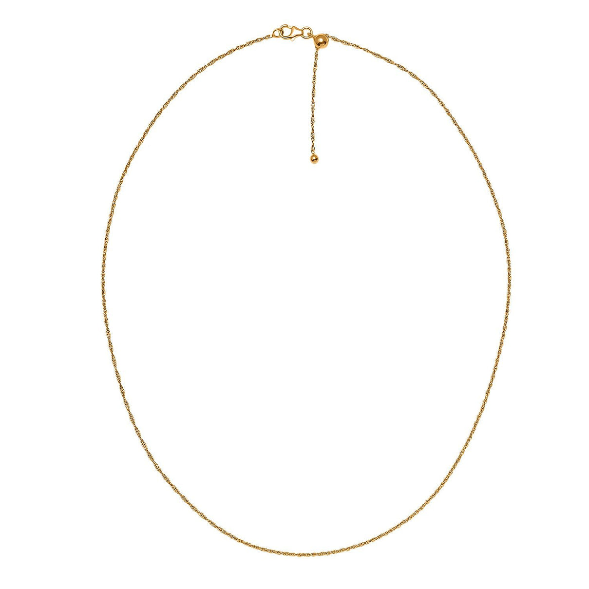 18K Yellow Gold Plating Sterling Silver Adjustable Necklace with Lobster Clasp 20 Inch 8085147 7