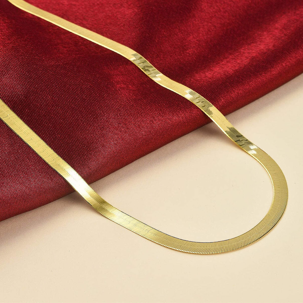 Biggest Italian Designer Close Out - 18K Yellow Gold Python Herringbone Necklace (Size - 18), Gold Wt. 10.70 Gms 7592546 1
