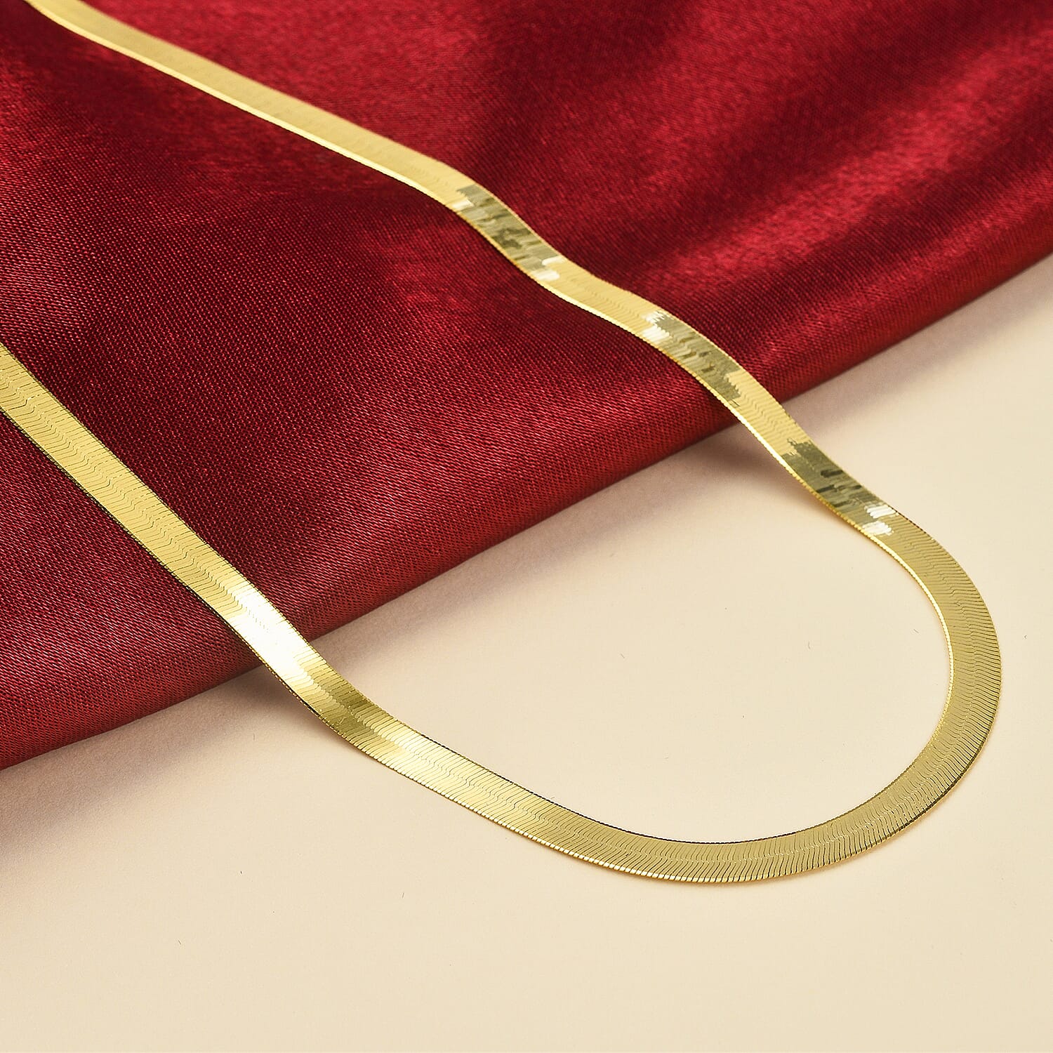 Biggest Italian Designer Close Out - 18K Yellow Gold Python Herringbone Necklace (Size - 18), Gold Wt. 10.70 Gms 7592546 1