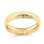 18K Yellow Gold Diamond Cut Band Ring