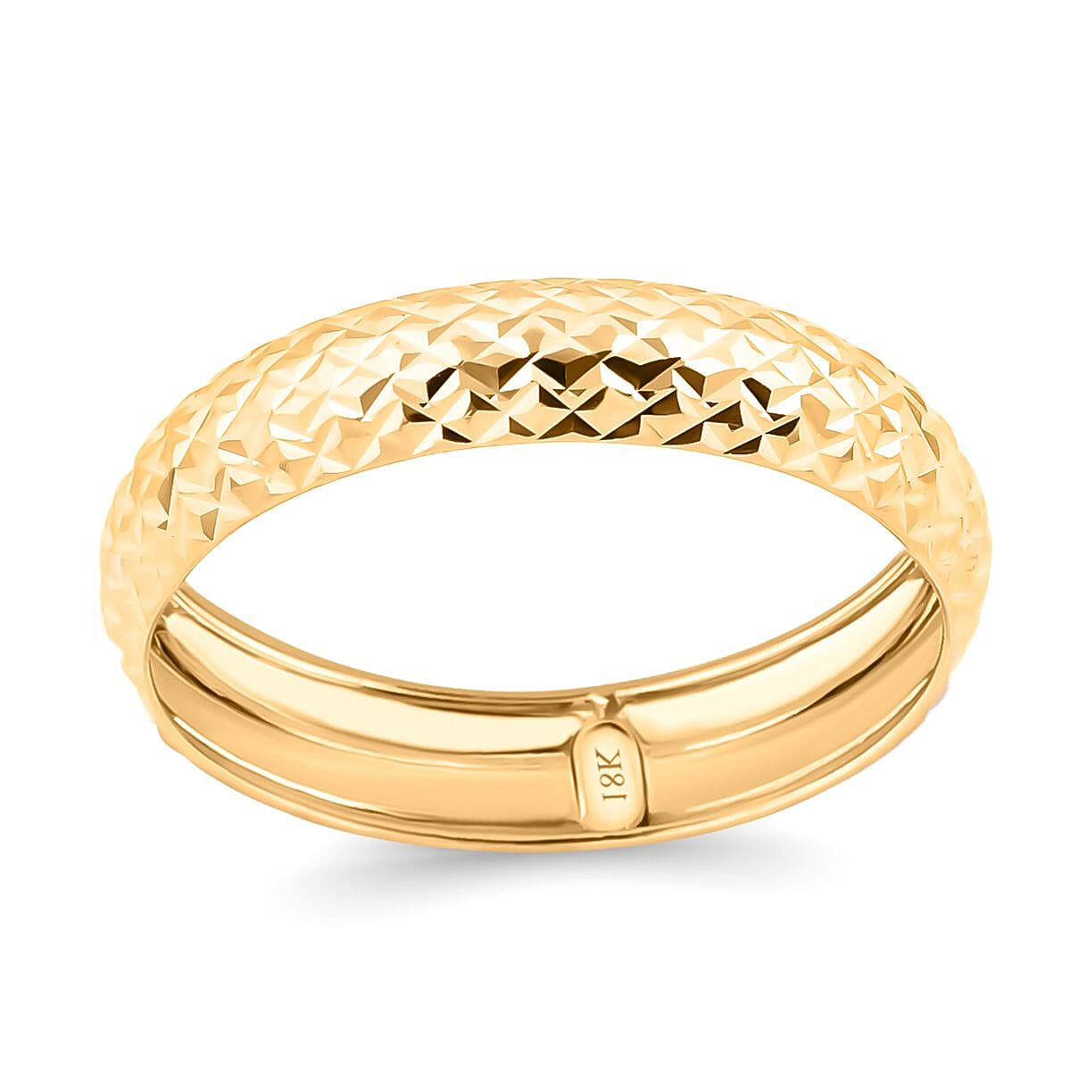 18K Yellow Gold Diamond-cut Band Ring 7702733 0