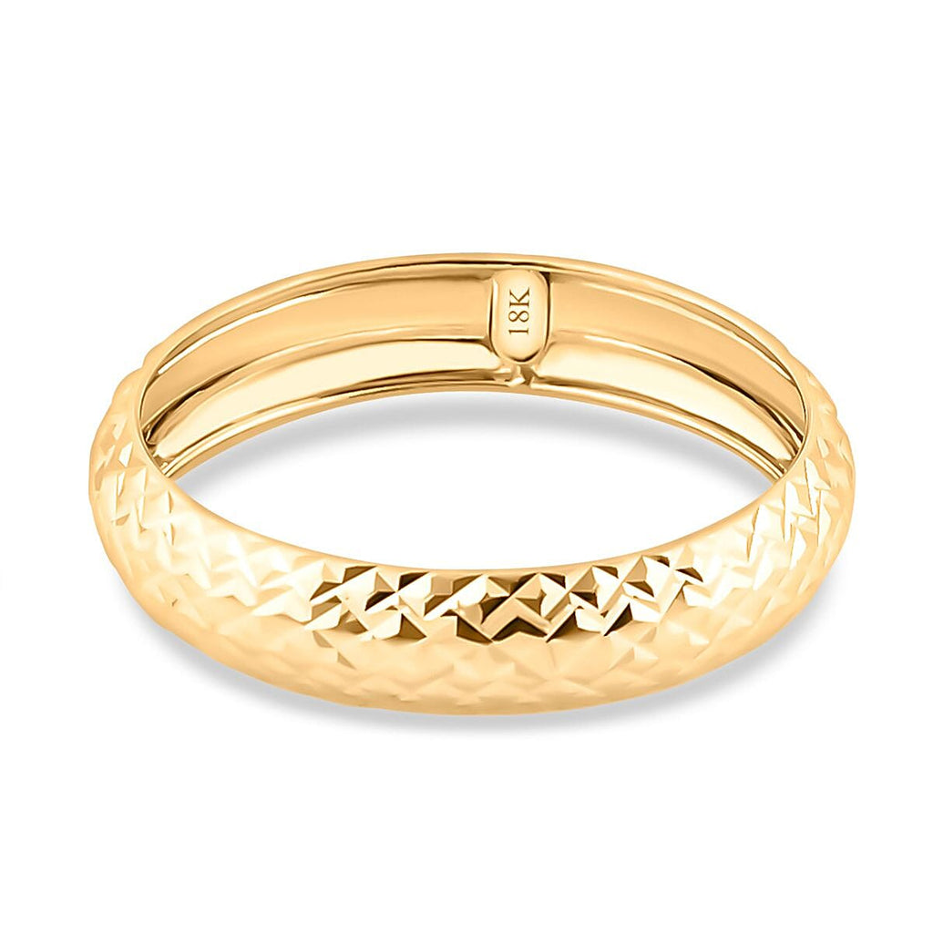 18K Yellow Gold Diamond Cut Band Ring