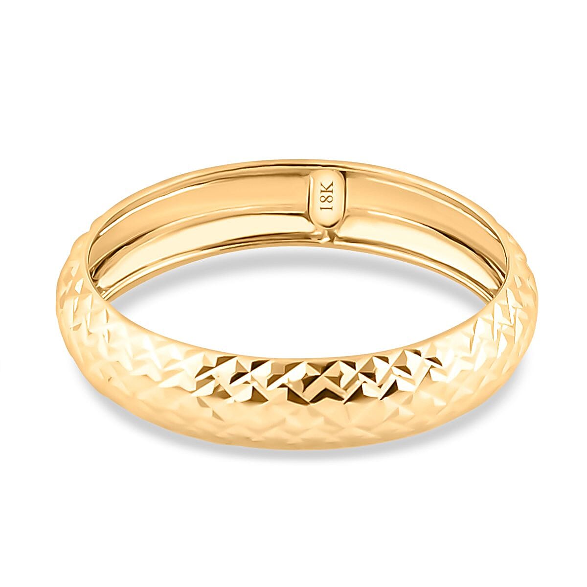 18K Yellow Gold Diamond-cut Band Ring 7702733 4