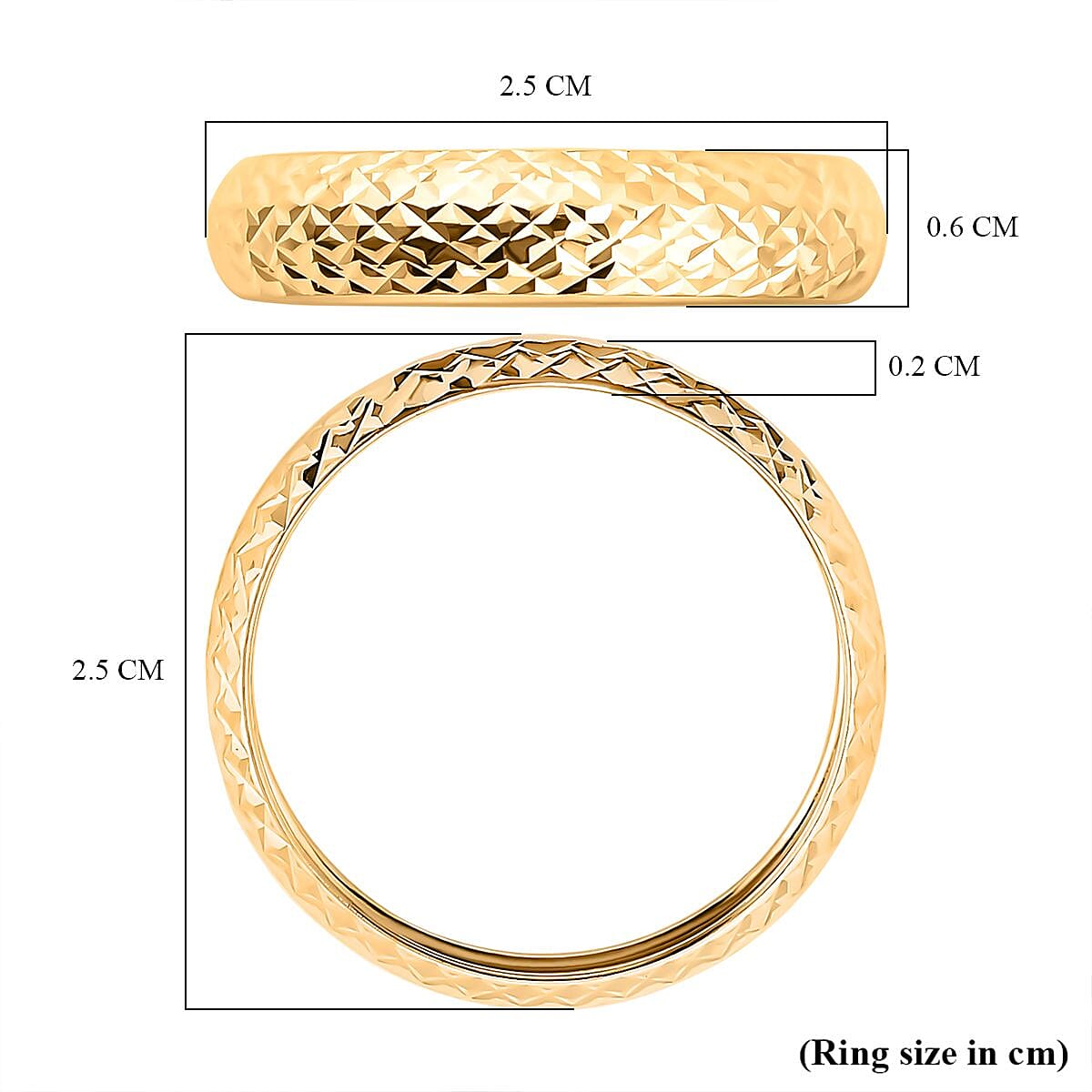 18K Yellow Gold Diamond-cut Band Ring 7702733 5
