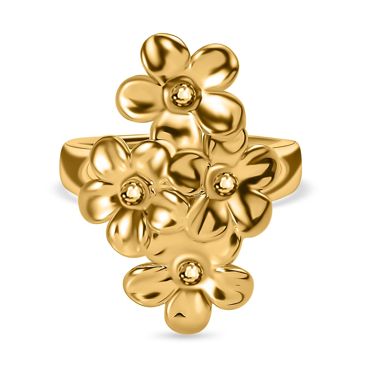 18K Yellow Gold Floral Ring, Gold Wt. 3 Gms 7679038 0