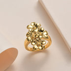 Designer Inspiration - Limited Edition - 18K Yellow Gold Floral Design ring