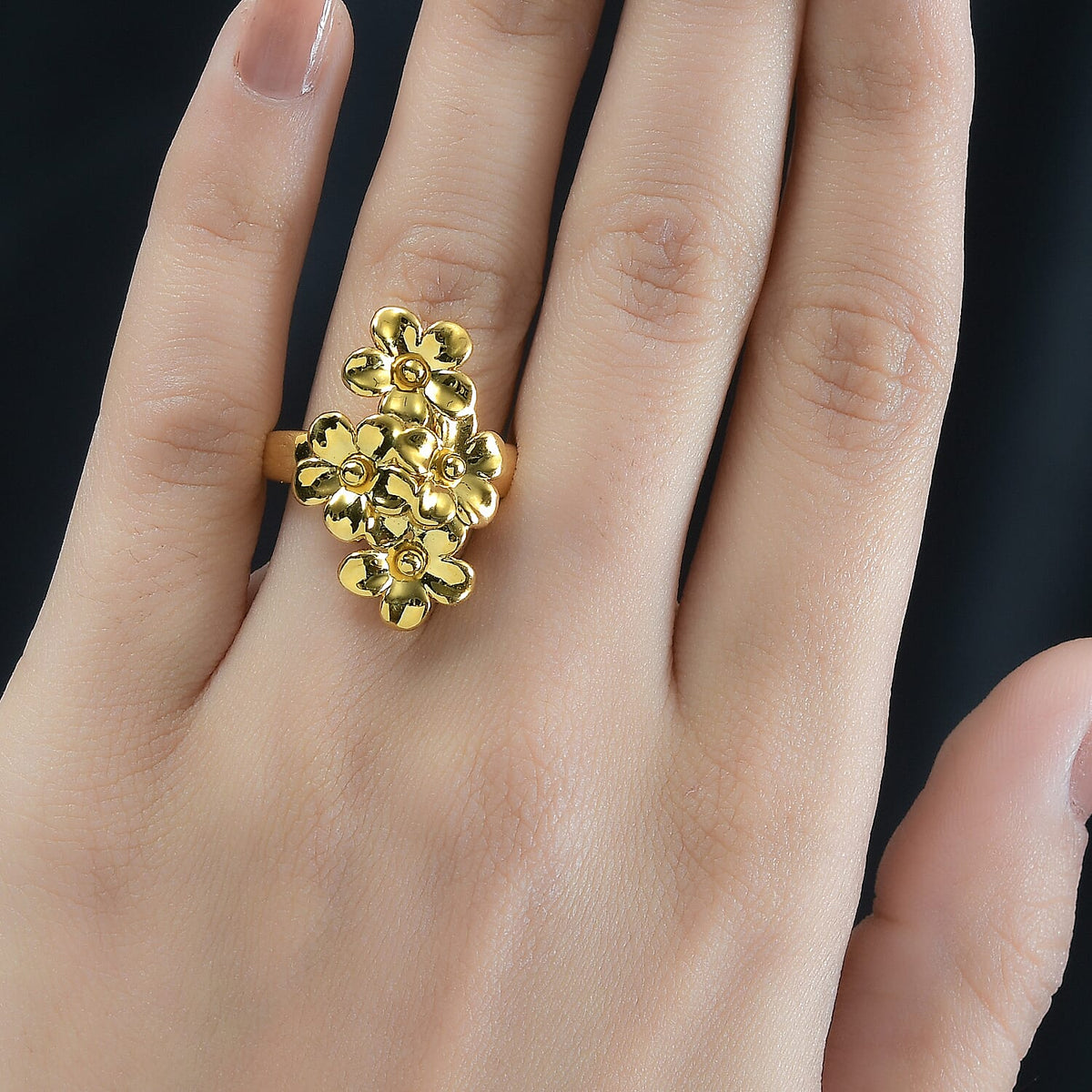 18K Yellow Gold Floral Ring, Gold Wt. 3 Gms 7679038 2