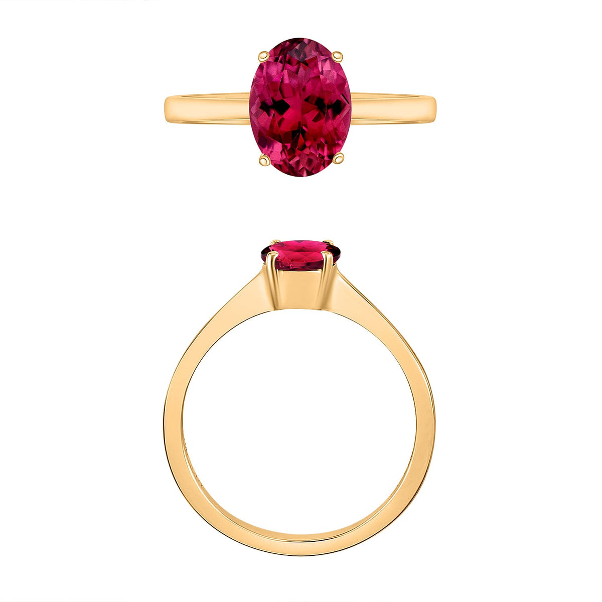 18K Yellow Gold Rubellite Solitaire Ring in Gold Wt. 5.5 grams, 1.30 Ct 8000768 3
