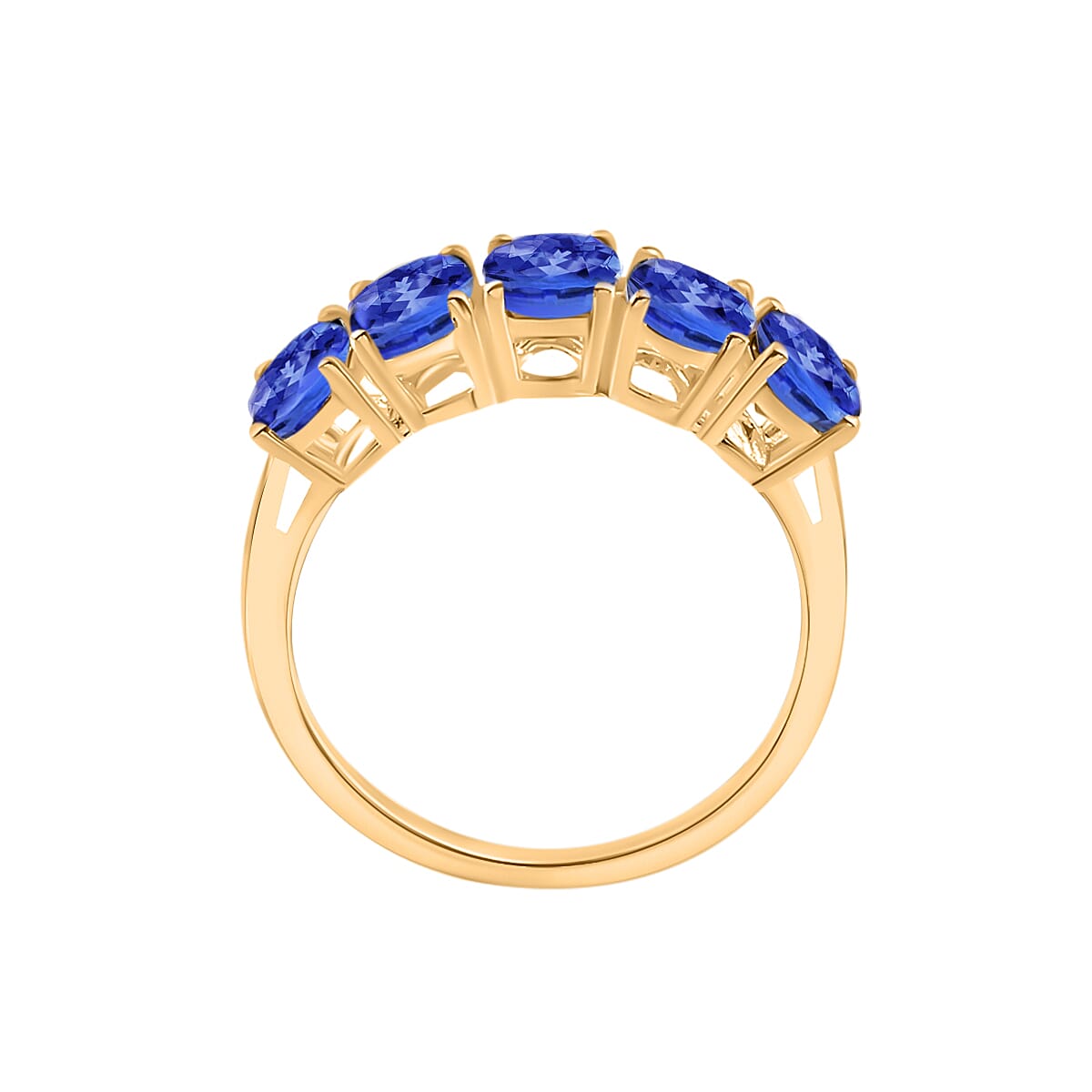 18K Yellow Gold Tanzanite 5 Stone Ring in Gold Wt. 5.5 grams, 4 Ct 8008081 3